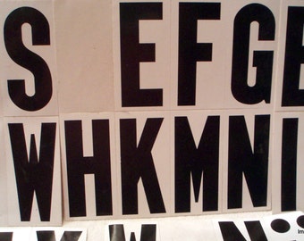 stencil alphabet letters black on white 1 inch round