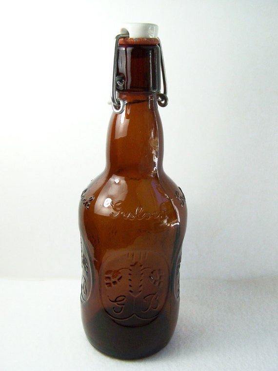 Items similar to Grolsch Amber Beer Bottle, Lager Beer ...