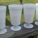 Instant Collection Mid Century Set of 4 White Milk Glass Parfait Glasses Country Wedding Decor