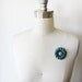 1960s teal flower brooch / vintage monet brooch pin