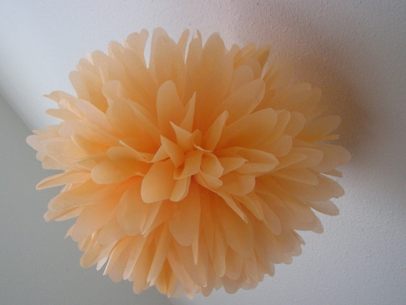 PEACH / 1 tissue paper pom pom / wedding decorations / diy / engagement party / peach decorations / aisle marker / ceiling decorations Il_570xn
