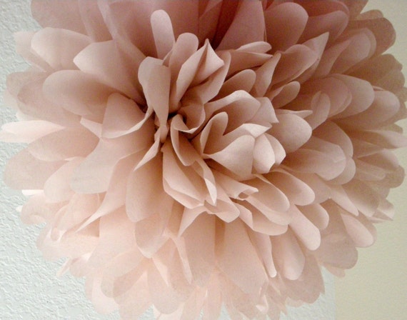 DUSTY ROSE tissue paper pompom rose gold quartz wedding decorations girl pink first birthday nursery blush baby bridal shower aisle chair Il_570xn