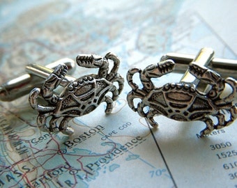 Crab Cufflinks Silver Cufflinks Nautical Cufflinks Tiny Size Popular Men's Cuff Links Accessories & Gifts Victorian Vintage Inspired