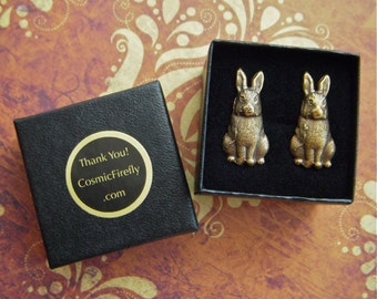 Rabbit Cufflinks Brass & Class Men's Accessories Men's Gifts Men's Cufflinks Victorian Steampunk Fashion Vintage Inspired Brass Bunny