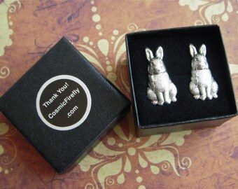 Silver Rabbit Cufflinks Antiqued Silver Cufflinks Men's Cufflinks Men's Gifts Bunny Cufflinks