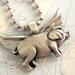 Flying Pig Necklace 3D Silvertone Wings Silver Plated Chain Included Handcrafted By Cosmic Firefly