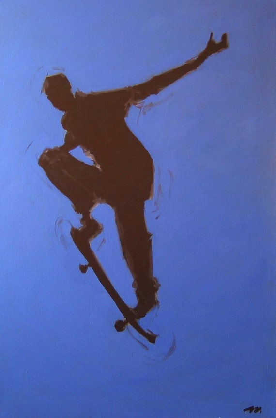 Skateboarder Original Painting Flight 1 3 36x24   Il 570xN.226310570 