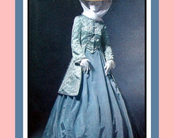 Victorian Ladies- Garden Walking Tour Ensemble-Historical Sewing Pattern-Elegant Long Jacket-Full Double Pleat Skirt-Size 6-12- Uncut -Rare