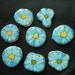 8P - BLUES Flowers Set - Ceramic Mosaic Tiles