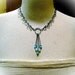 Wire Necklace Handmade Steel Chain with Opalite and Cats Eye
