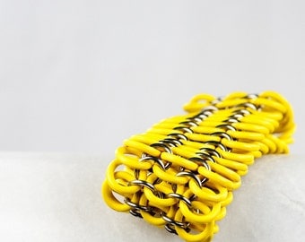 Yellow - Chainmaille Bracelet - Stretchy