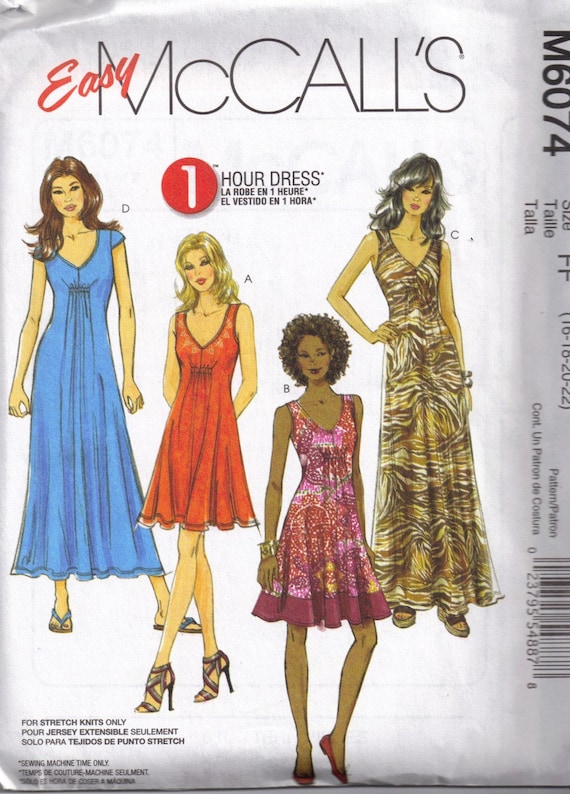 McCalls 6074 Sundress Maxi Dress Sewing Pattern Plus Size 16