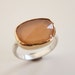 Size 6 Peach Moonstone Ring in Recycled 14k Gold and Sterling - Rose Cut Free Form Stone