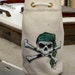 Pirate Sea Bag, skull with green scarf, duffle, ditty bag