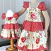 Girls Spring Dress Red Rose Polka Dot Floral Girls Dress for Girls Party Dress Custom Boutique Cotton Girl Clothes Size 5-8 Summer Dress