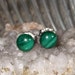 Green Malachite 6mm Stud Post Earrings Earings Titanium Ear Post and Clutch Hypo Allergenic Round