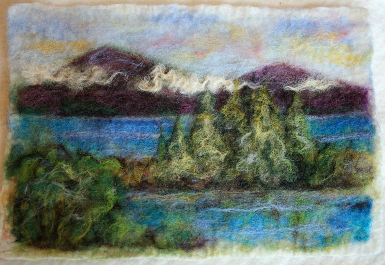 Alpine Lake Needle Felted Landscape