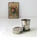 Vintage Collapsible Metal Cup, Victorian Pocket Tumbler, Antique Travel Drinkware, Initial K, Telescoping Cup, Picnic, Camping Chic