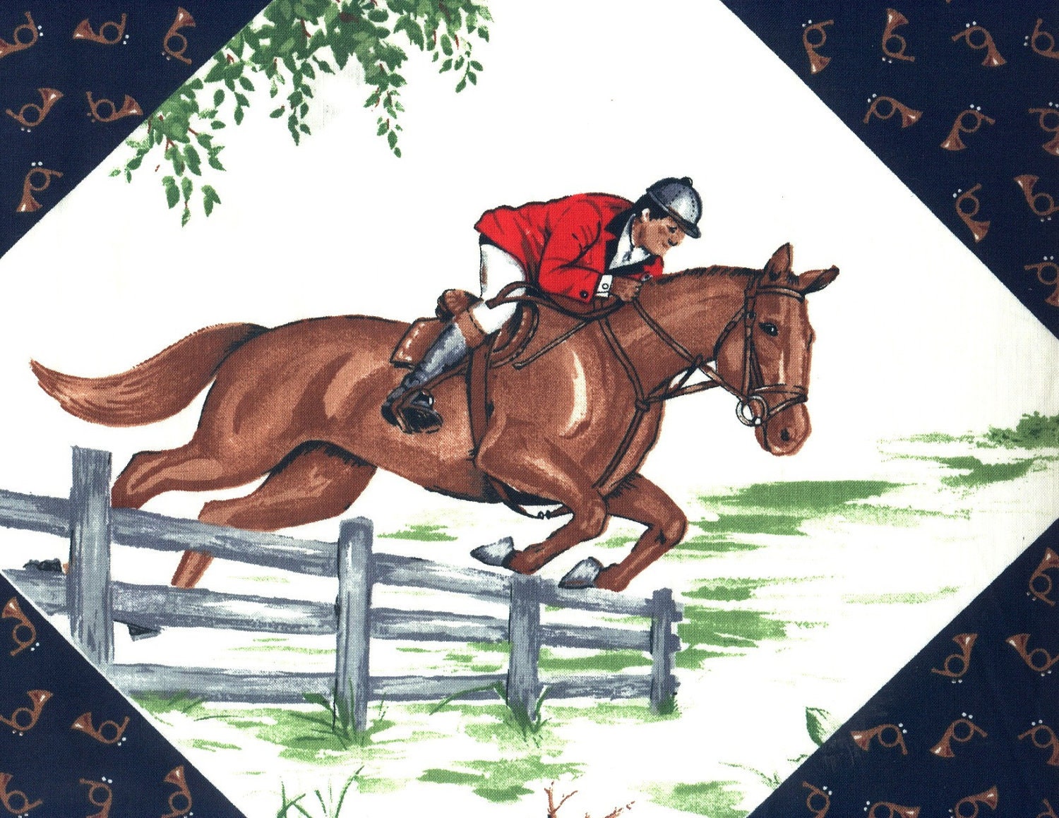 Fox Hunting Fabric Panels Set of 3 VIP for by DesignerKy on Etsy