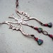 Butterfly Necklace with Garnet and Ruby in Zoisite Beads, Talisman, Symbol of Transformation