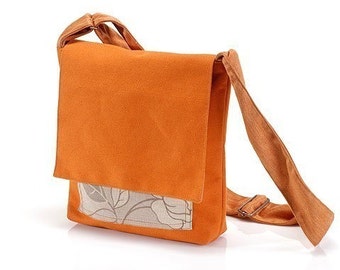 Men's shoulder bag Orange , Mes senger bag, Canvas Men's bag, canvas ...