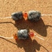Hemp Cord Bookmark with Fossil Agate Gemstone Nuggets and Red Agate Beads