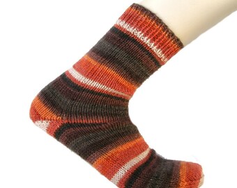 Socks Orange/Brown/White, EU size 41, US size 10 - 10.5, UK size 8-8.5