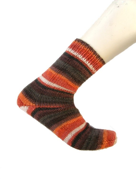Socks Orange/Brown/White EU size 41 US size 10 10.5 UK
