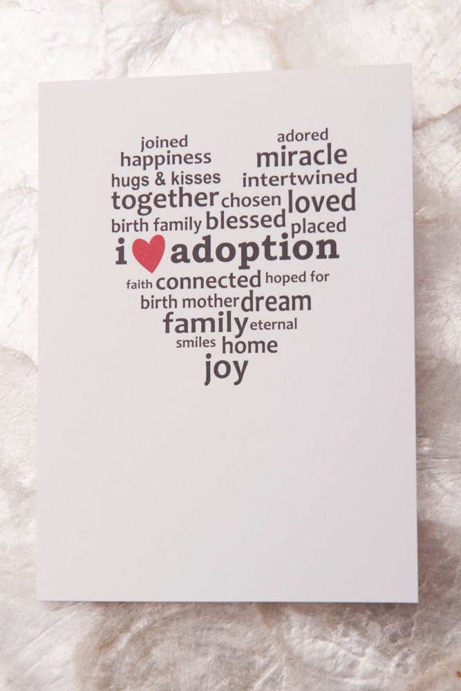 I Heart Adoption Card Single Adoption Sayings Adoption