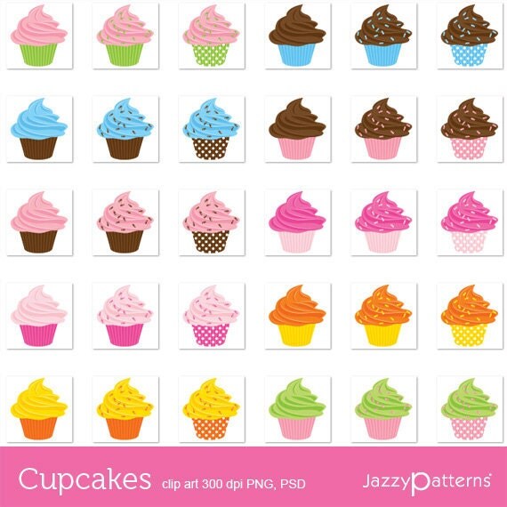 Cupcake clipart set mix and match CA020 instant download