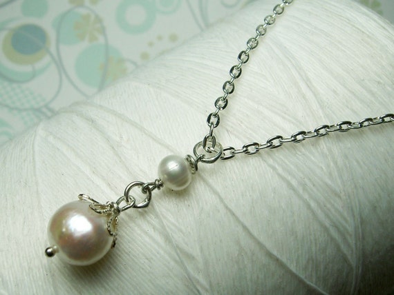 Titanic Pearls white pearl necklace / drop pearl necklace