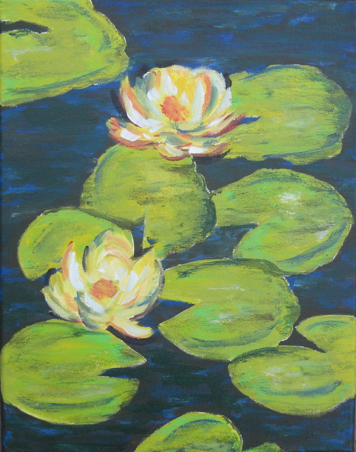 LILY POND Original Acrylic Painting 11X14
