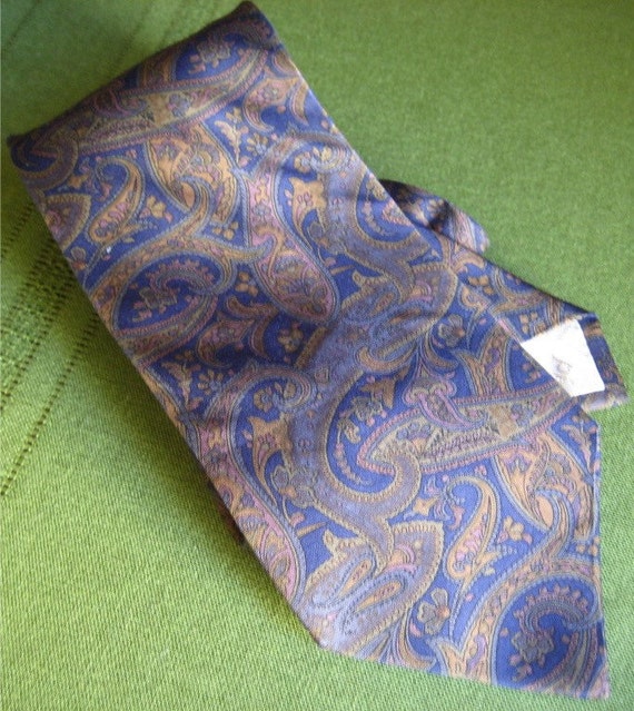 Pierre Balmain Tie Vintage 1970s Navy Silk by wringyourneck
