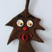 Autumn Pin Oak Leaf Folk Art Ornament