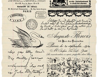 French Script Rubber Stamp Collection