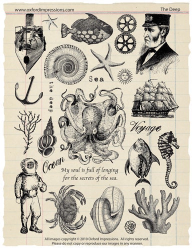 The Deep Rubber Stamp Collection - Jules Verne