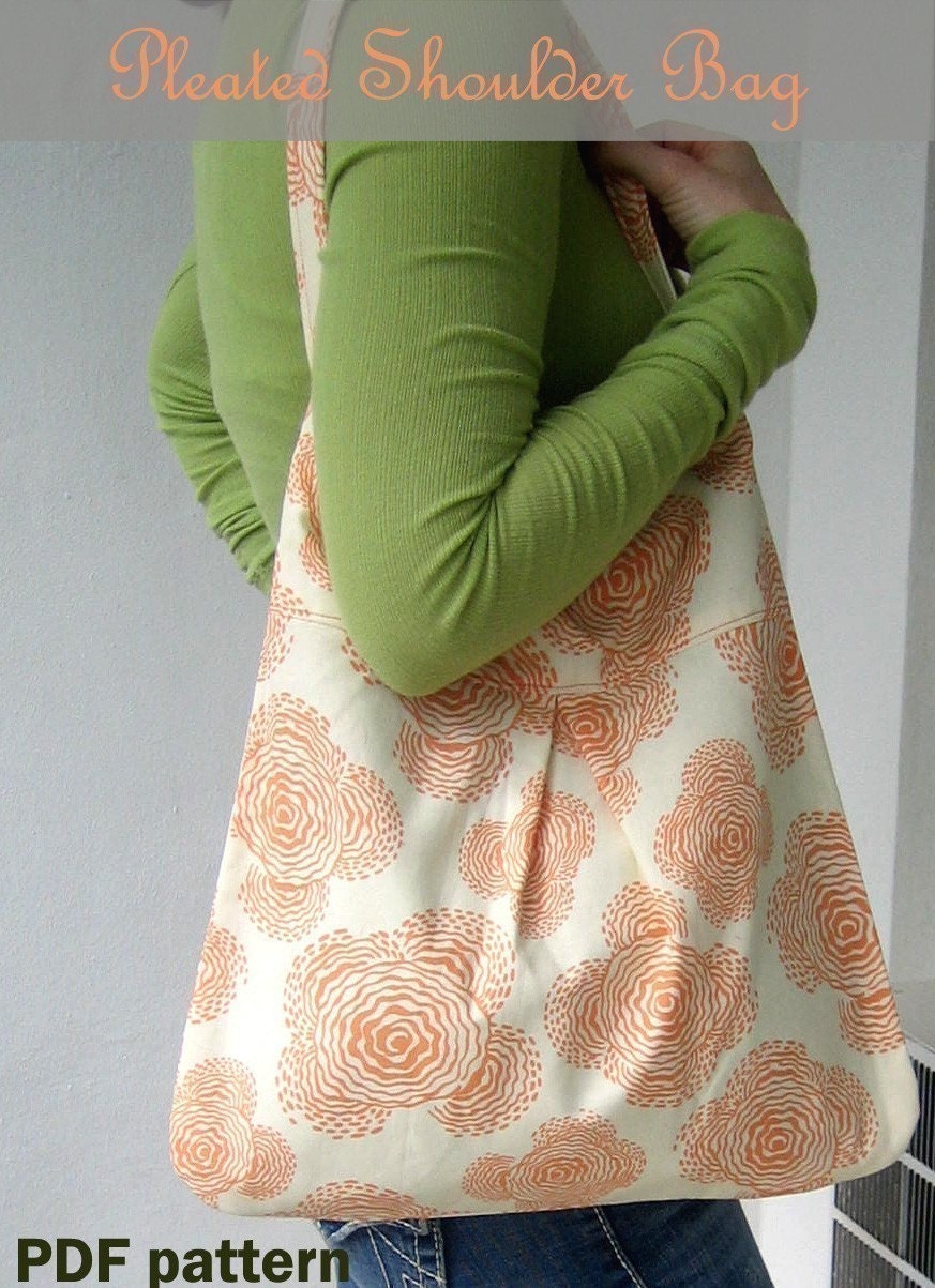 Pleated Shoulder Bag PDF Sewing Pattern and Tutorial
