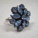 Upcycled Blue Rhinestone Cluster Ring / Adjustable ring / Vintage Jewelry / Upcycled / Cocktail ring / Mother of the Bride / something blue
