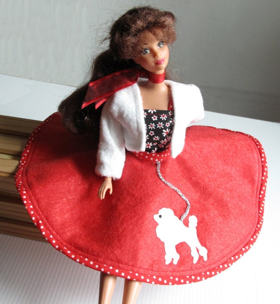 Barbie Retro Poodle Skirt Set Clothes by glendalee on Etsy