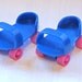 Doll Roller Skates Pair Blue with Pink Wheels for a Small Doll