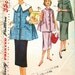 Vintage 1950s sewing pattern. Simplicity 1026 Maternity outfit. Small.