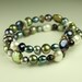 Pearl Bracelet / Multi colored freshwater pearl and crystal / memory wire bracelet / Medium size no. 2