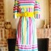 1980s Rainbow Striped Tent Dress