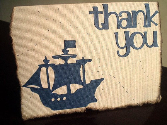 Pirate Party Thank You Cards Treasure Map Set by ScrapYourStory