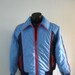 70s 80s Puffy Winter Ski Jacket by Activa Coat Casual Navy Blue Light Red unisex MEDIUM SMALL