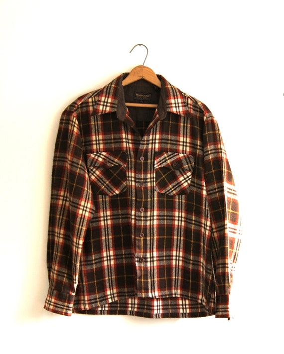 A Brown Plaid Shirt Vintage Mens by aSilverUnicorn on Etsy