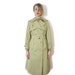 Vintage coat / 1970s Diolen pale olive trench overcoat / size M