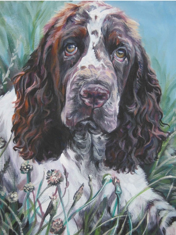 frame 12x16 inch print for of art Spaniel Springer Shepard print LA CANVAS English