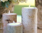 Birch Bark Candle Holders Rustic Home Decor