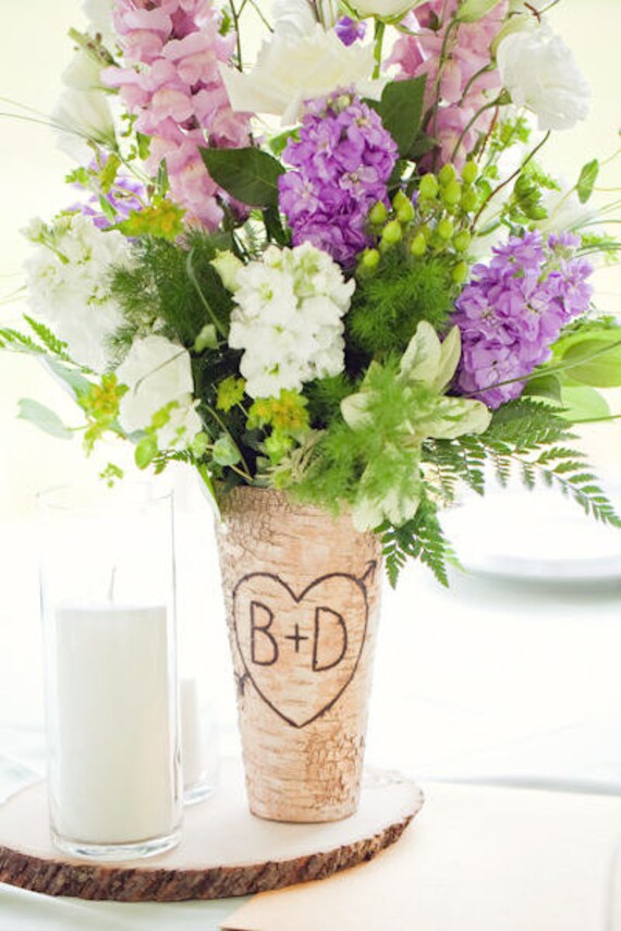 Personalized Birch Vase Gift Party Entertaining (item E10189) by braggingbags